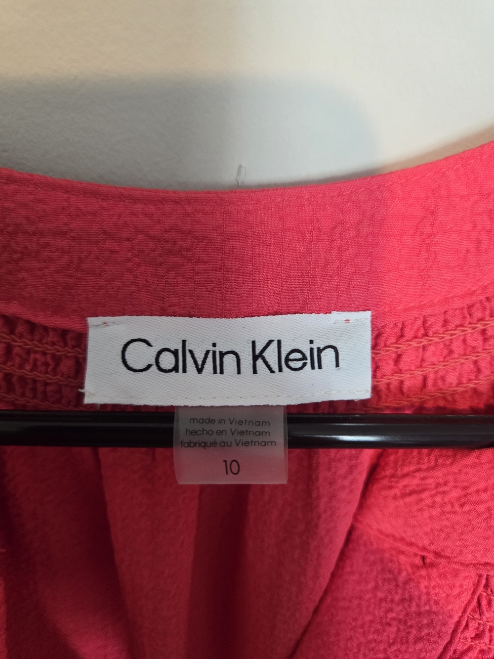 Calvin Klein Women's Split-Neck Tiered A-Line Dress Size 10 - Picture 3 of 3